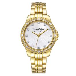 Jessica Simpson Gold-Tone Crystal Accent Bracelet Watch-JS0100GD