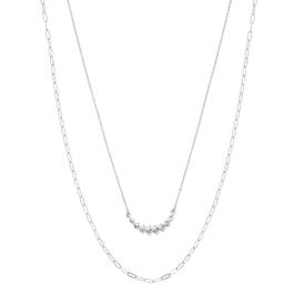Design Collection Silver-Tone 2 Row Twist Necklace