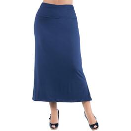 Plus Size 24/7 Comfort Apparel Foldover Solid Skirt
