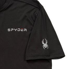 Mens Spryder Crew Neck Short Sleeve Tee - Blazing Black