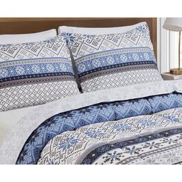 Cedar Court Fair Isle Stripes Reversible Comforter Set - Twin