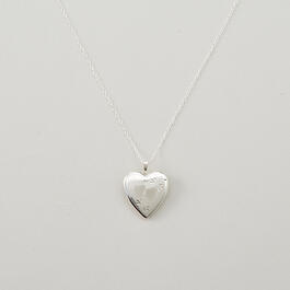 Sterling Silver Double Heart Locket Pendant Necklace