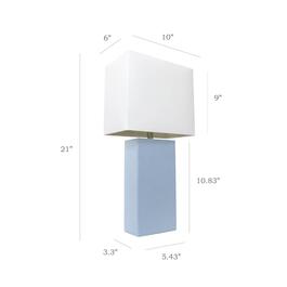Elegant Designs&#8482; Periwinkle Modern Leather Table Lamps - Set of 2