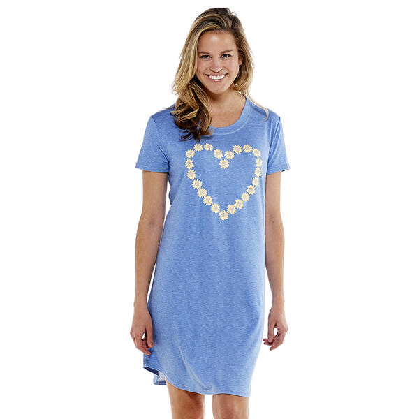 Plus Size Jaclyn Short Sleeve Heart Nightshirt - image 