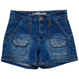 Girls &#40;7-16&#41; Wallflower Denim Utility Shortie Shorts