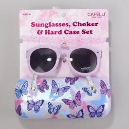 Girls Capelli New York Butterflies Case & Sunglasses w/ Choker
