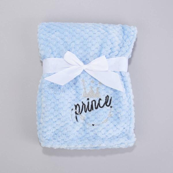 Heavenly Sent Prince Crown Applique Baby Blanket - image 
