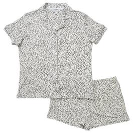 Womens Nicole Miller New York Short Sleeve Cheetah Pajama Set
