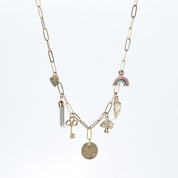 Ashley Gold Plated Multi Charm Necklace - image 