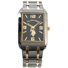 Mens U.S. Polo Assn.&#40;R&#41; Two-Tone Rectangle Face Watch - USC80120