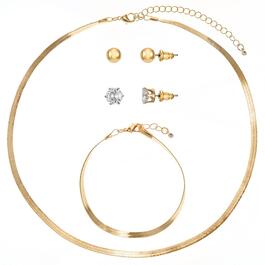 Design Collection Gold-Tone Necklace/Bracelet & Earring Set