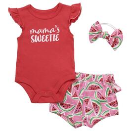 Baby Girl &#40;3-9M&#41; Baby Essentials&#40;R&#41; 3pc. Mommy''s Sweetie Shorts Set