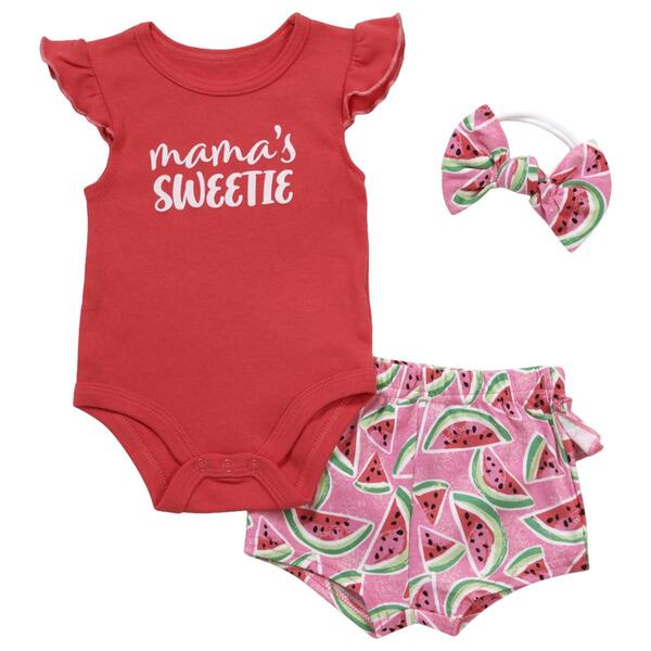 Baby Girl &#40;3-9M&#41; Baby Essentials&#40;R&#41; 3pc. Mommy''s Sweetie Shorts Set - image 