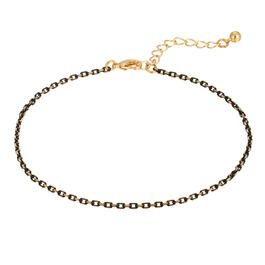 1928 Gold & Black Tone Chain Ankle Bracelet
