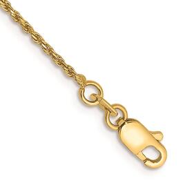 Gold Classics&#40;tm&#41; 1.15mm. 14kt. Diamond Cut Rope Chain Bracelet