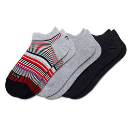 Womens HUE&#40;R&#41; 3pk. Perfect Sneaker Low Cut Stripe Ankle Socks