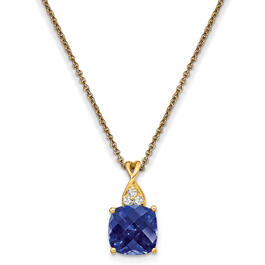 Gemstone Classics&#40;tm&#41; 14kt. Yellow Gold Sapphire Diamond Necklace