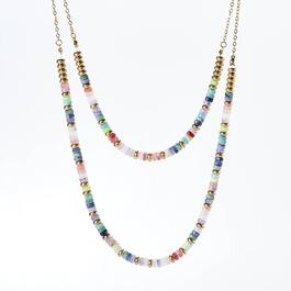 Ashley Cooper&#40;tm&#41; Gold-Tone Multi Color Beaded Necklace