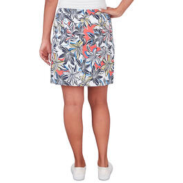 Womens Hearts of Palm Always Be My Navy Floral Stretch Skort