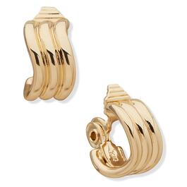 Anne Klein Gold-Tone Hoop EZ Comfort Clip Earrings