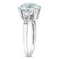 White Gold White Sapphire & Aquamarine Cocktail Ring w/ Diamonds - image 4