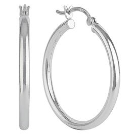 Sunstone Sterling Silver 30mm Hoop Earrings