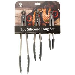 Speckled 3pc. Steel & Silicone Tong Set