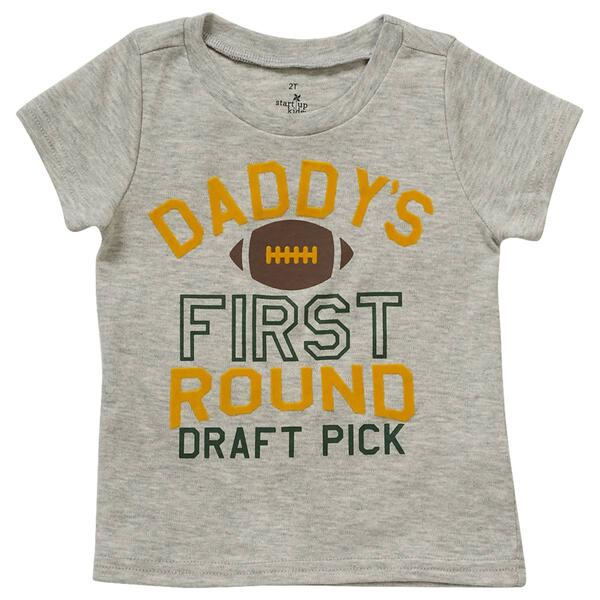 Toddler Boy Start Up Kids&#40;R&#41; Dad 1st Round Draft Pick Tee - image 