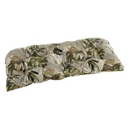 Jordan Manufacturing Wicker Settee Cushion - Greige Green Leaves