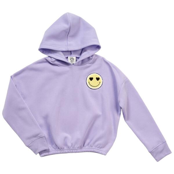 Girls &#40;7-16&#41; Jolie & Joy Smiley Chenille Patch Pullover Hoodie - image 