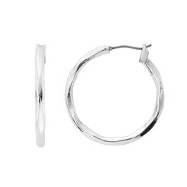 Design Collection Click Top Sculpted Texture Hoop Earrings