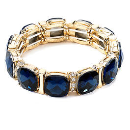 Roman Gold-Tone Bracelet with Montana Blue Stones