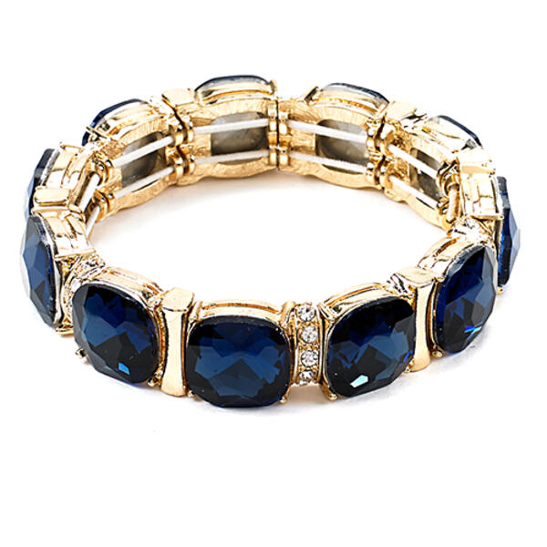 Roman Gold-Tone Bracelet with Montana Blue Stones - image 