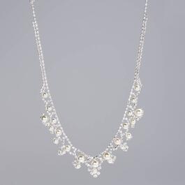 Rosa Rhinestones Pearl Accented Statement Necklace