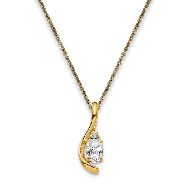 14kt. Yellow Gold White Topaz Necklace - image 