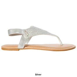 Womens Fifth & Luxe Glitter Mesh Rhinestone Thong Sandals