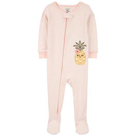 Baby Girl Carter''s&#40;R&#41; Pineapple Striped Footed Pajamas