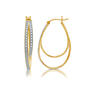Diamond Classics&#8482; 1/10ctw. Diamond Gold & Silver Hoop Earrings - image 3