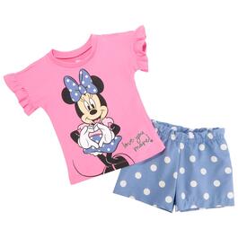 Toddler Girl Disney&#40;R&#41; Minnie Mouse Top & Dot Shorts Set