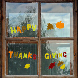 Northlight Seasonal Happy Thanksgiving Gel Window Clings