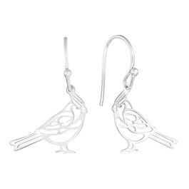 Athra Sterling Silver Laser Cut Cardinal Drop Earrings