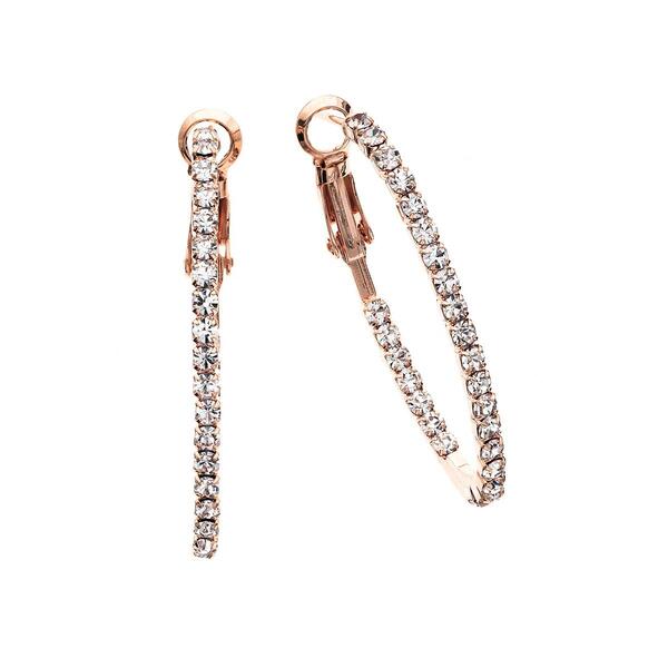 Crystal Colors Rose Gold Plated Inside Out Oval Earrings - image 