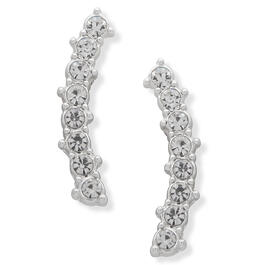 You're Invited Silver-Tone Crystal Mini Crawler Earrings