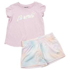 Toddler Girl Puma&#40;R&#41; Metallic Logo Tricot Shorts Set