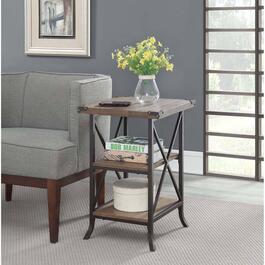 Convenience Concepts Brookline End Table with Shelves - Brown