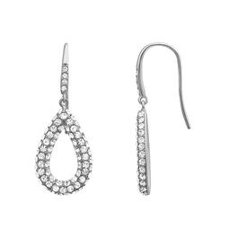 Candela Sterling Silver Crystal Teardrop Dangle Earrings