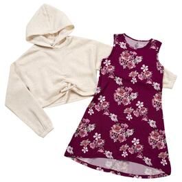 Girls &#40;7-12&#41; One Step Up Fleece Hoodie & Floral Dress