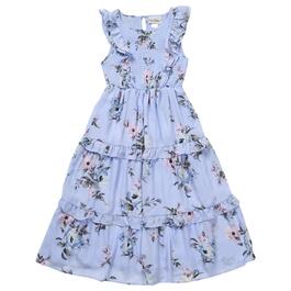 Girls &#40;7-16&#41; Rare Editions Floral Dobby Maxi Dress