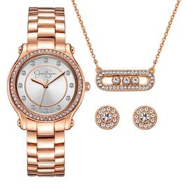 Jessica Simpson Rose Gold-Tone Crystal Watch Set - JSP8006RG