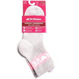 Womens Dr. Motion 2pk. Love Compression Mid Crew Socks